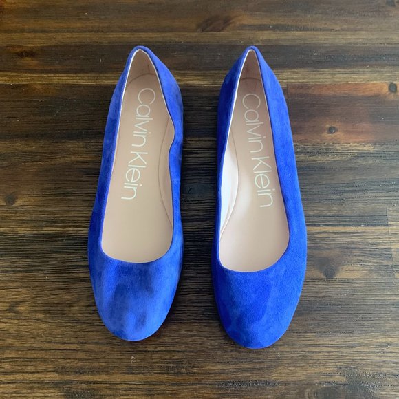 Calvin Klein Shoes - CALVIN KLEIN | Kosi Suede Ballet Flat with Silver Heel Details